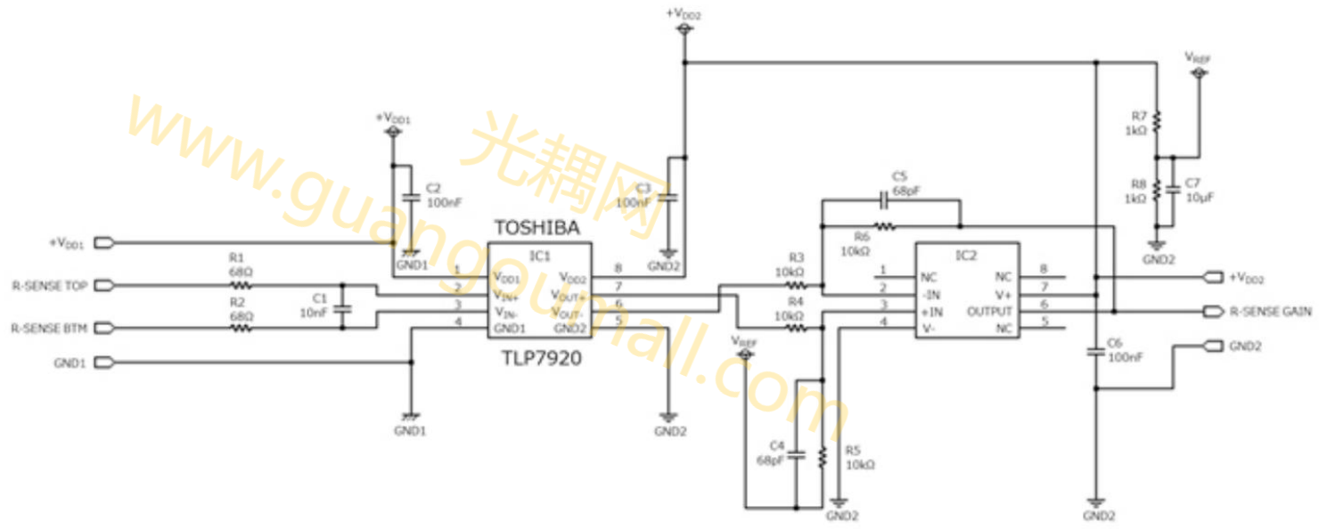 使用TLP7920的电流检测电路示例.png 使用TLP7920的电流检测电路示例.png